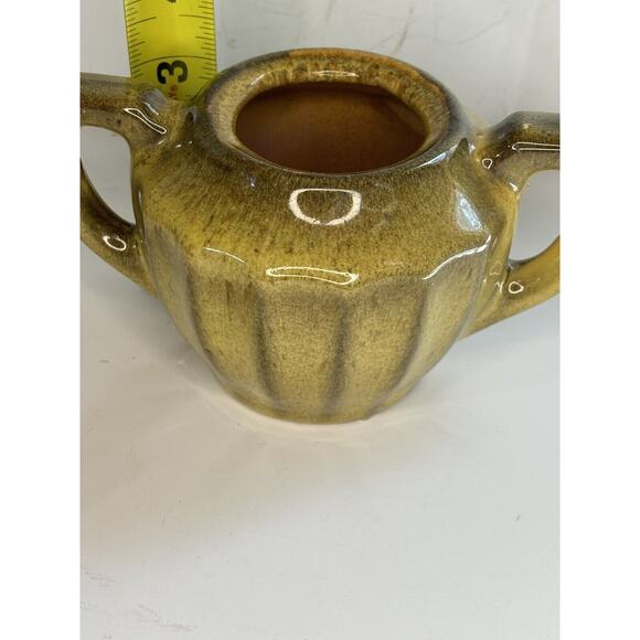Gonder Original #33 Sugar No Lid- Rare Yellow Glaze w Brown Drip Perfect Cond. - Picture 4 of 6